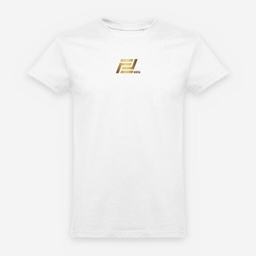 Hvit FF Skis T-skjorte FIS Rollerski World Cup 2026 med gull logo
