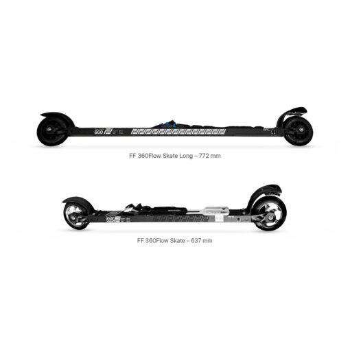 FF 360Flow Skate Long mot FF 360Flow Skate FF 360Flow Skate Long (772 mm, Flow Frame 660) over FF 360Flow Skate (637 mm, Flow Frame 525), målt fra aksel til aksel