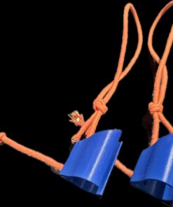 FF PoleControl stavkontroll i blå – par med oransje strikk, sett forfra