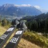 FF 360 Flow Classic rulleski med FIS-løpenummer #29, brukte World Cup-ski i alpint landskap