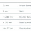 Dimensjoner og mål for kulelager SKF 608-2RSH